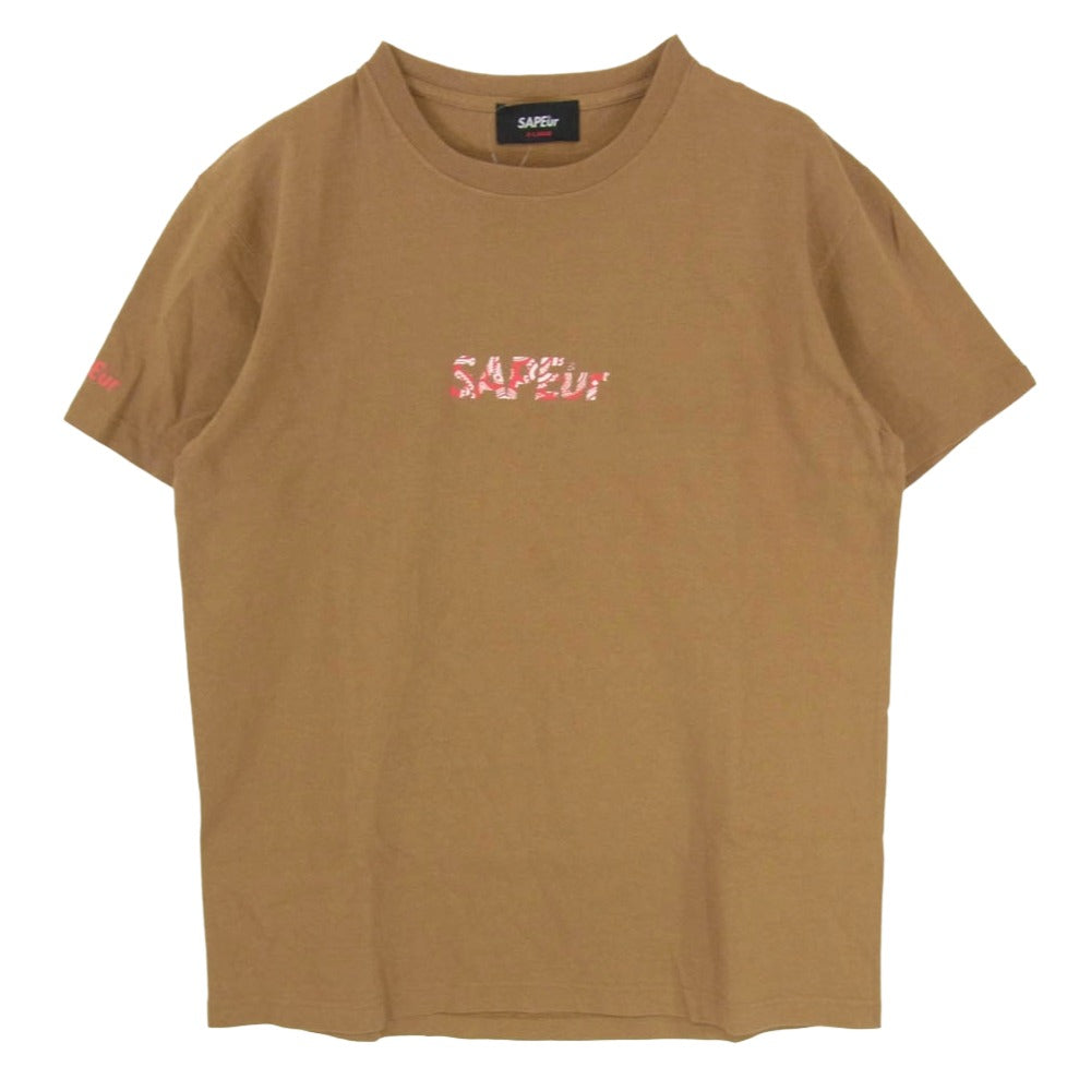 SAPEUR サプール ペイズリー柄 デニス ロッドマン グラフィック Tシャツ 半袖カットソー ブラウン系 XL【中古】