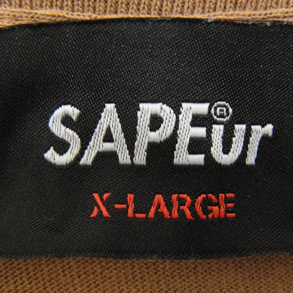 SAPEUR サプール ペイズリー柄 デニス ロッドマン グラフィック Tシャツ 半袖カットソー ブラウン系 XL【中古】