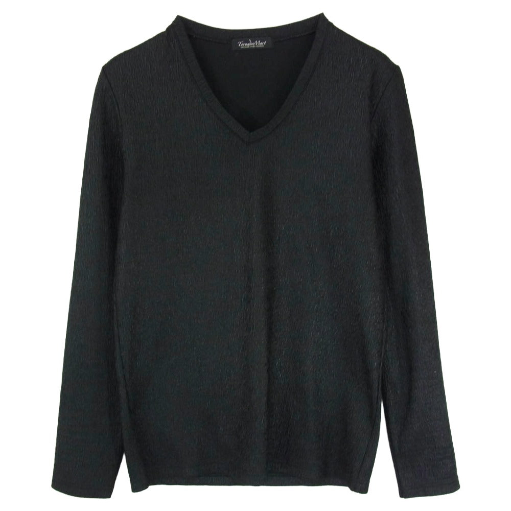 TORNADO MART トルネードマート TCS-3709 グロスシュリンクジャージ― Vネック 長袖 カットソー Tシャツ ブラック系 M【中古】
