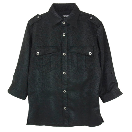 TORNADO MART トルネードマート TSH-7634 レオパード 七分袖 エポレット付き シャツ ブラック系 M【中古】