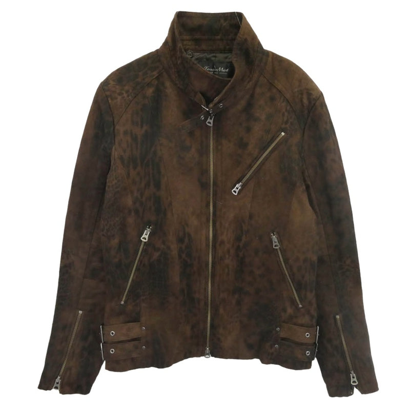TORNADO MART トルネードマート TBL-3503 掠れレオパード スエード ハイネック 裏地キルティング シングルライダースジャケット ブラウン系 M【中古】