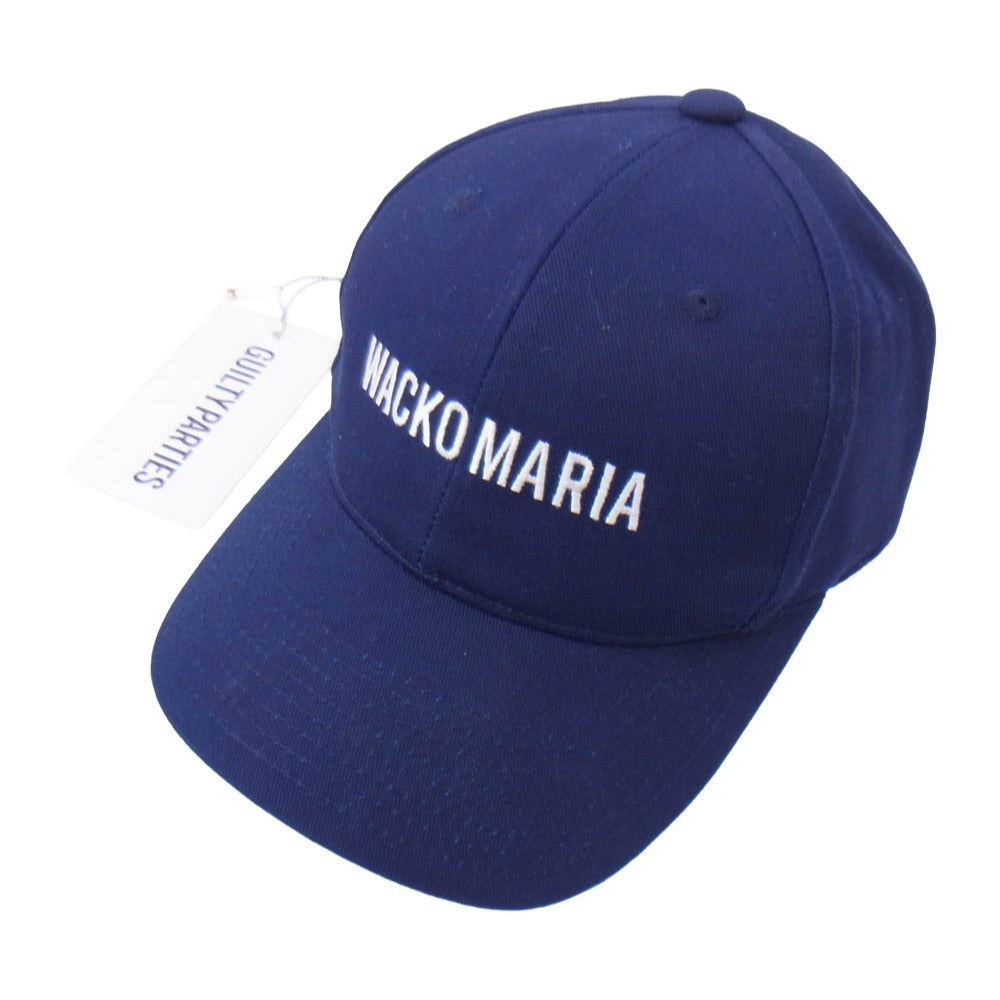 WACKO MARIA ワコマリア 25AW 25FWE-WMA-CP01 6 PANEL CAP ロゴ刺繍 キャップ 帽子 ネイビー系 F【美品】【中古】