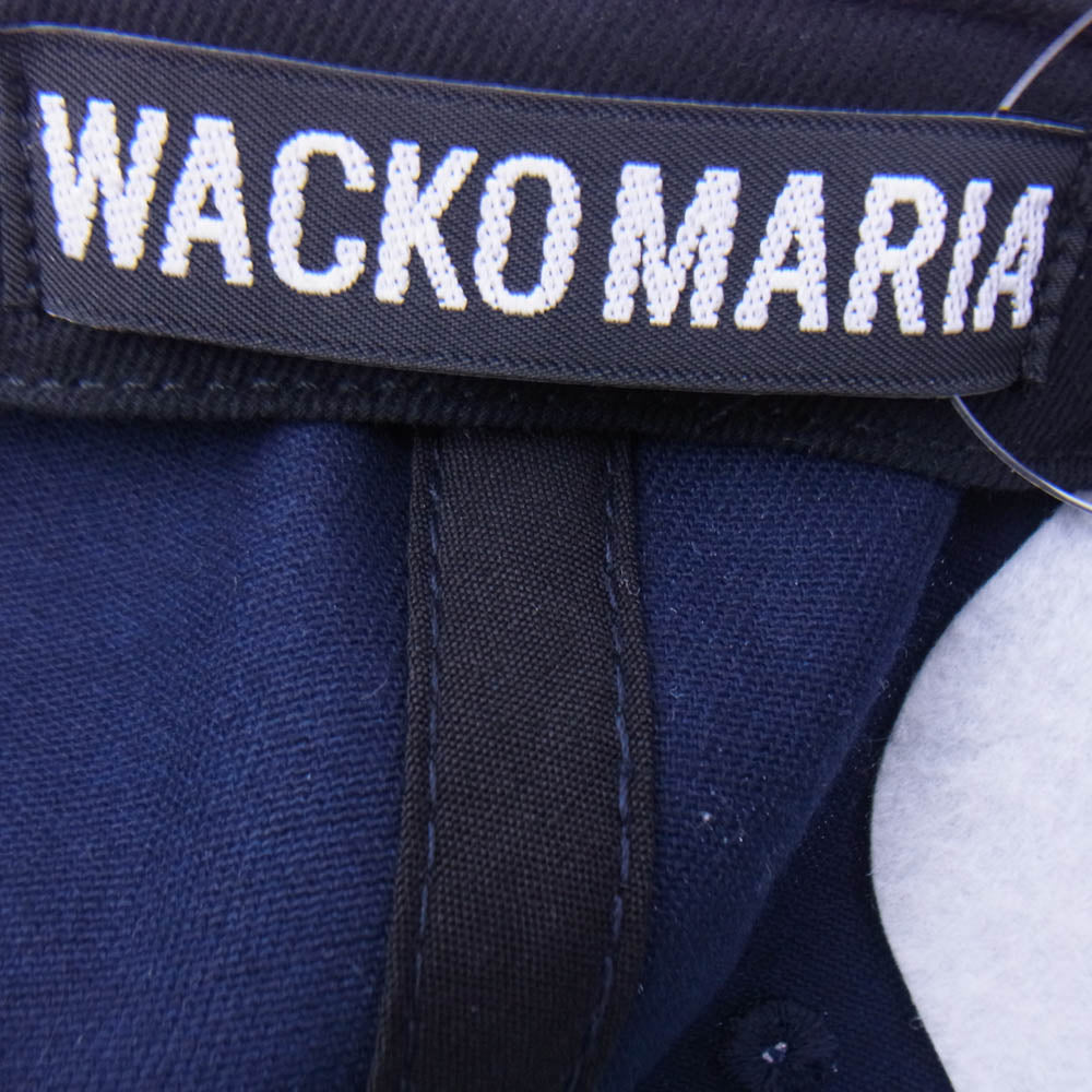 WACKO MARIA ワコマリア 25AW 25FWE-WMA-CP01 6 PANEL CAP ロゴ刺繍 キャップ 帽子 ネイビー系 F【美品】【中古】