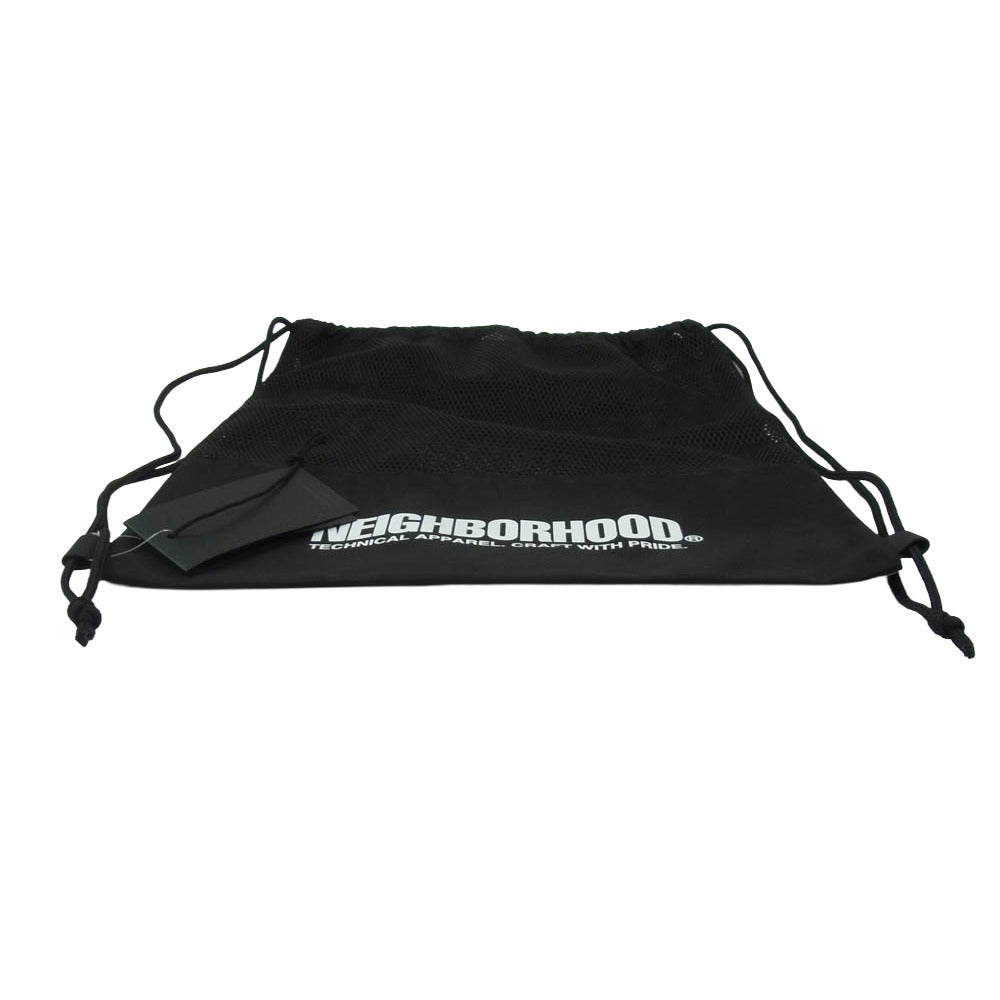 NEIGHBORHOOD ネイバーフッド 25SS 251FJNH-CG02 MESH DRAWSTRING TOTE BAG ドローストリングバッグ ナップサック ブラック系【新古品】【未使用】【中古】