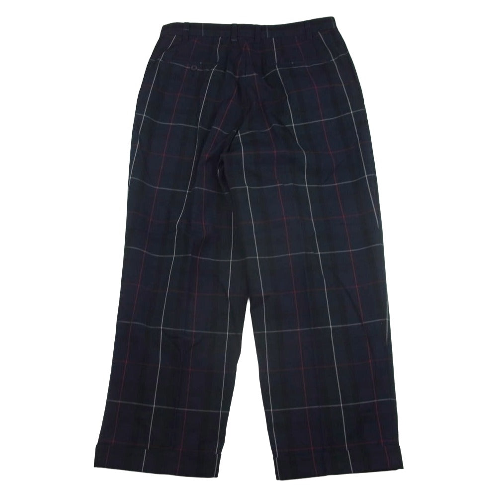 BEAMS ビームス 38-23-0194-887 PLUS プラス 2プリーツ チェック ワイド トラウザーズ スラックスパンツ マルチカラー系 L【中古】