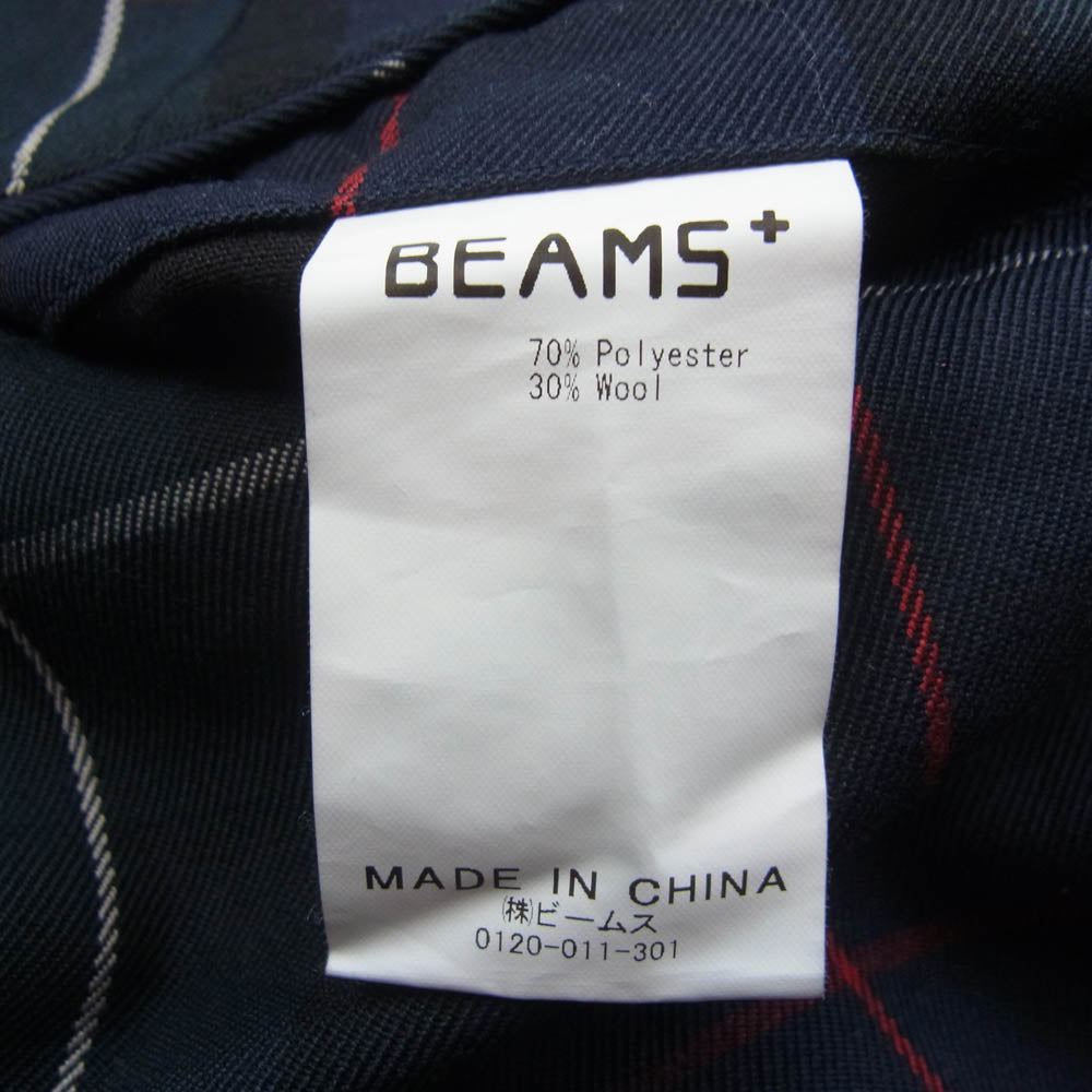 BEAMS ビームス 38-23-0194-887 PLUS プラス 2プリーツ チェック ワイド トラウザーズ スラックスパンツ マルチカラー系 L【中古】