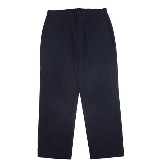 Engineered Garments エンジニアードガーメンツ 1タック 裾ダブル ワイド テーパード スラックスパンツ ネイビー系 M【中古】