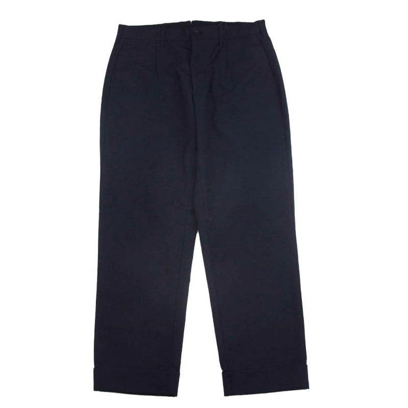 Engineered Garments エンジニアードガーメンツ 1タック 裾ダブル ワイド テーパード スラックスパンツ ネイビー系 M【中古】