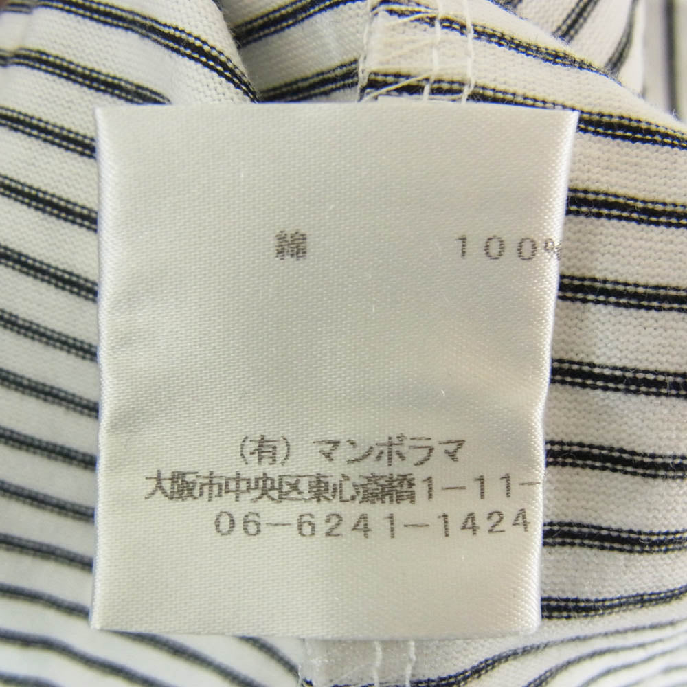ネセサリーオアアンネセサリー N.O.UN ナウン BORDER L/S TEE ポケット付き ボーダー 長袖 Tシャツ カットソー ホワイト系 ブラック系 M【中古】
