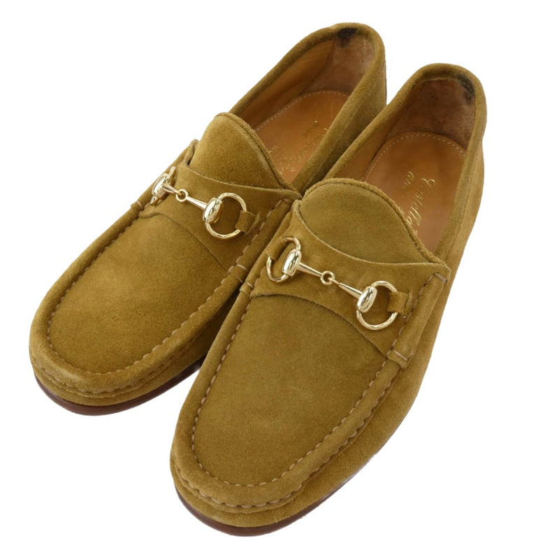 カステラーノ A118 Cuoio ホースビット ゴールド金具 スエード ローファー ライトブラウン系 41【中古】