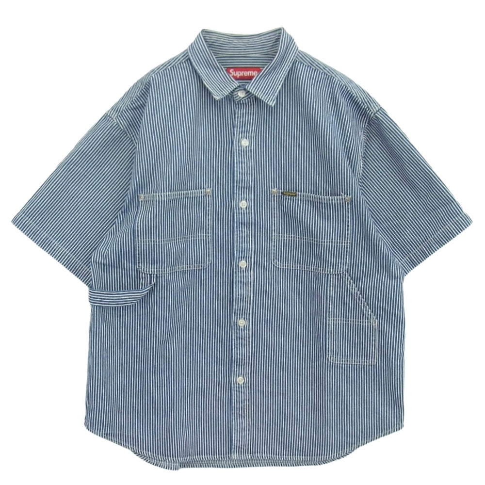 Supreme シュプリーム 25SS Loose Fit S/S Denim Painter Shirt ルーズフィット ペインター デニム 半袖 シャツ インディゴブルー系 M【美品】【中古】