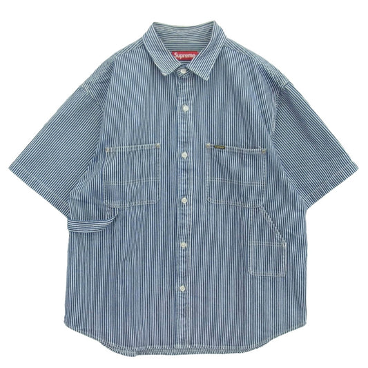 Supreme シュプリーム 25SS Loose Fit S/S Denim Painter Shirt ルーズフィット ペインター デニム 半袖 シャツ インディゴブルー系 M【美品】【中古】
