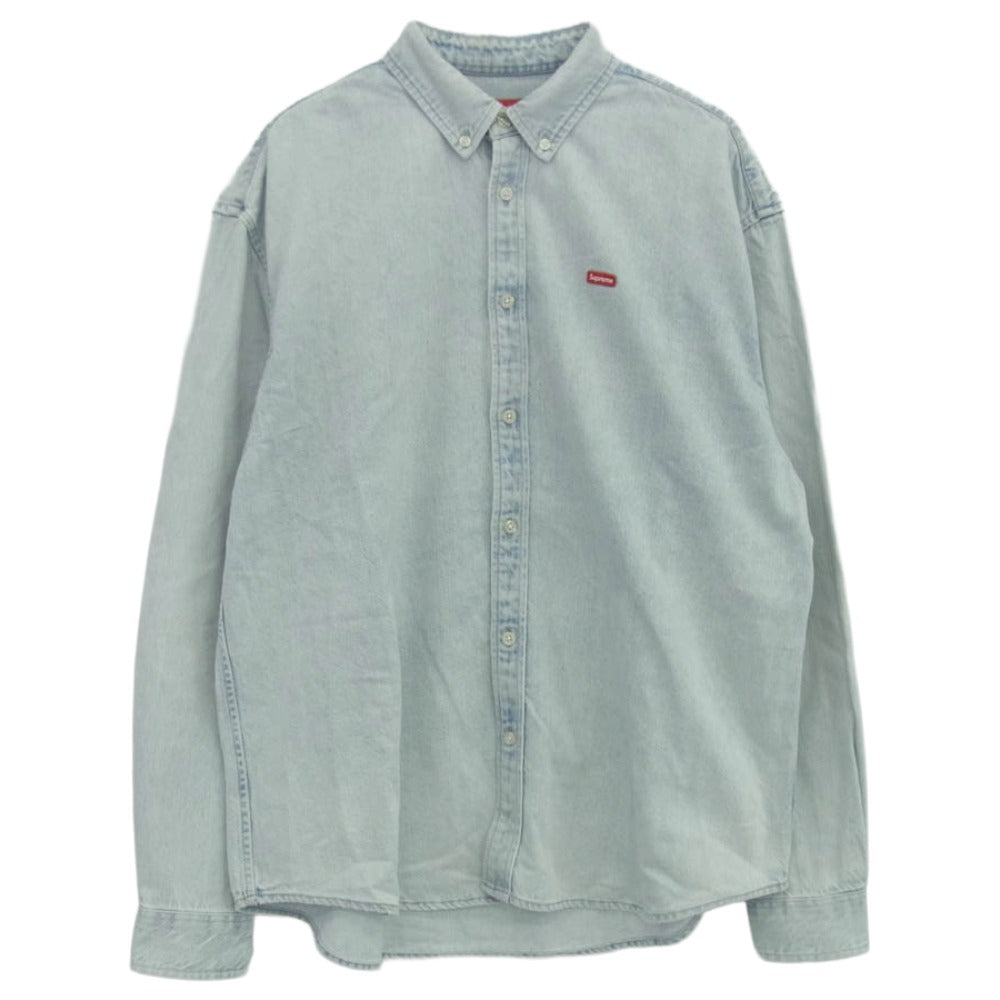 Supreme シュプリーム 24SS Small Box Shirt Washed Blue スモール ボックスロゴ デニムシャツ ライトブルー系 M【中古】