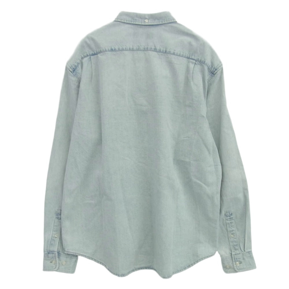 Supreme シュプリーム 24SS Small Box Shirt Washed Blue スモール ボックスロゴ デニムシャツ ライトブルー系 M【中古】