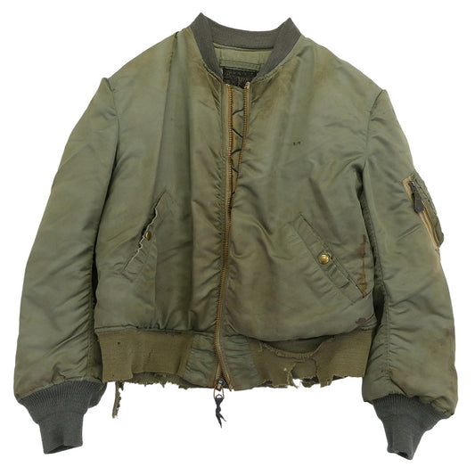 ヴィンテージ 50～60s USAF 黒タグ MA-1 フライトジャケット ブルゾン カーキ系 表記なし【中古】