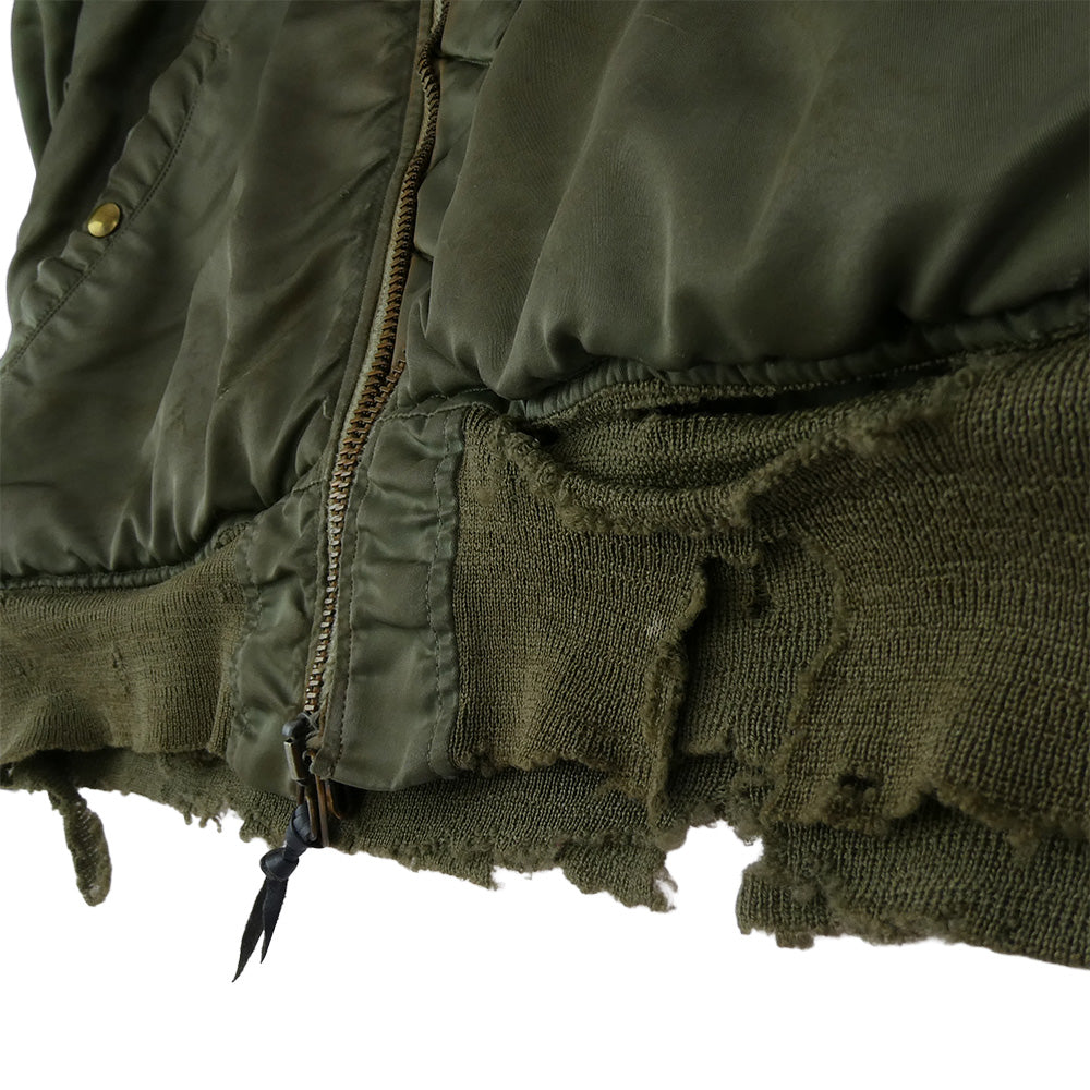 ヴィンテージ 50～60s USAF 黒タグ MA-1 フライトジャケット ブルゾン カーキ系 表記なし【中古】