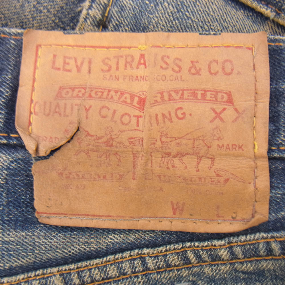 Levi's リーバイス Vintage ヴィンテージ BIG E 後期 70s 501 ボタンフライ ストレート セルビッチ デニムパンツ BIG E 平行ステッチ 不均等V ボタン裏刻印6 インディゴブルー系【中古】