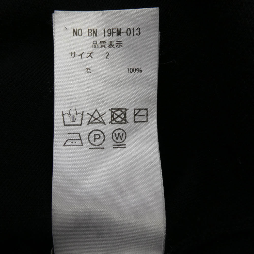 バトナー BN-19FW-013 クルーネック ハイゲージ ニット ブラック系 2【中古】