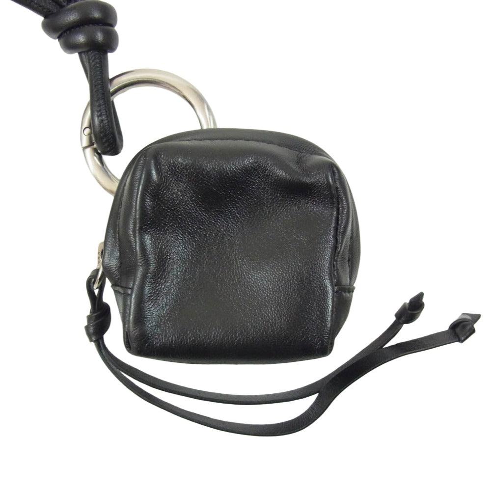 DRIES VAN NOTEN ドリスヴァンノッテン LEATHER AIRPOD CASE レザー エアポッツ ケース ネックレス ブラック系【中古】