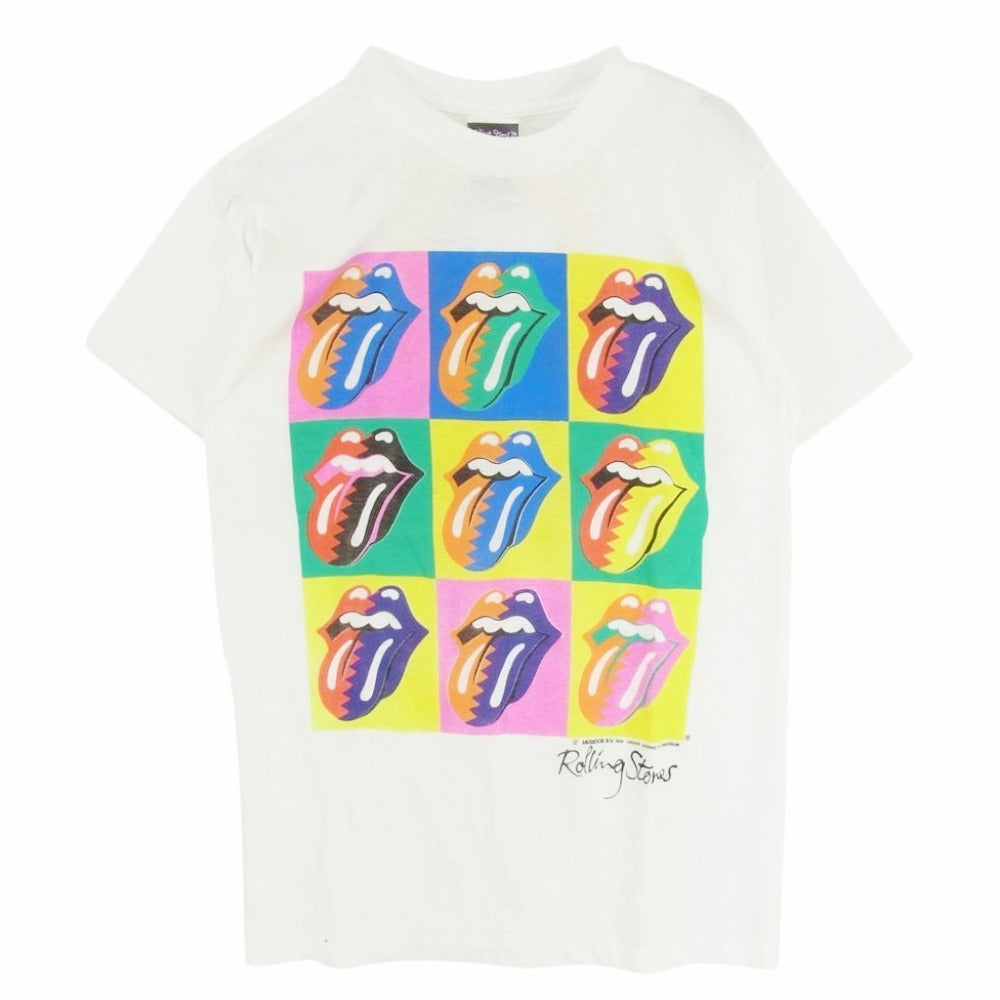 ローリングストーンズ VINTAGE ヴィンテージ 90s 1990 東京公演 バンド Tシャツ ホワイト系 マルチカラー系 L【中古】
