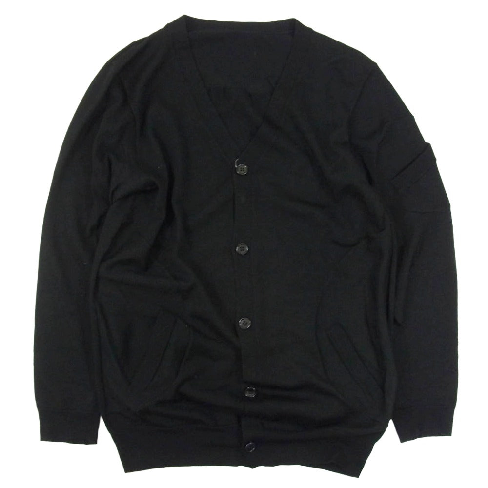 COMME des GARCONS コムデギャルソン ED-N005 ニットカーディガン ウール 変形 Vネック カーディガン ブラック系 M【中古】