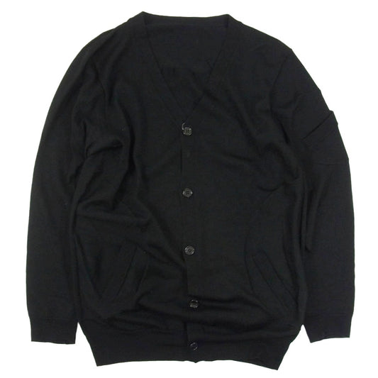 COMME des GARCONS コムデギャルソン ED-N005 ニットカーディガン ウール 変形 Vネック カーディガン ブラック系 M【中古】