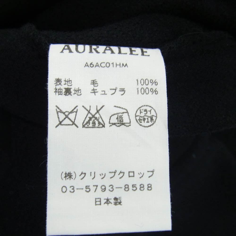 AURALEE オーラリー 16AW A6AC01HM HEAVY MELTON DUFFLE COAT ヘビーメルトン ダッフルコート ブラック系 5【極上美品】【中古】