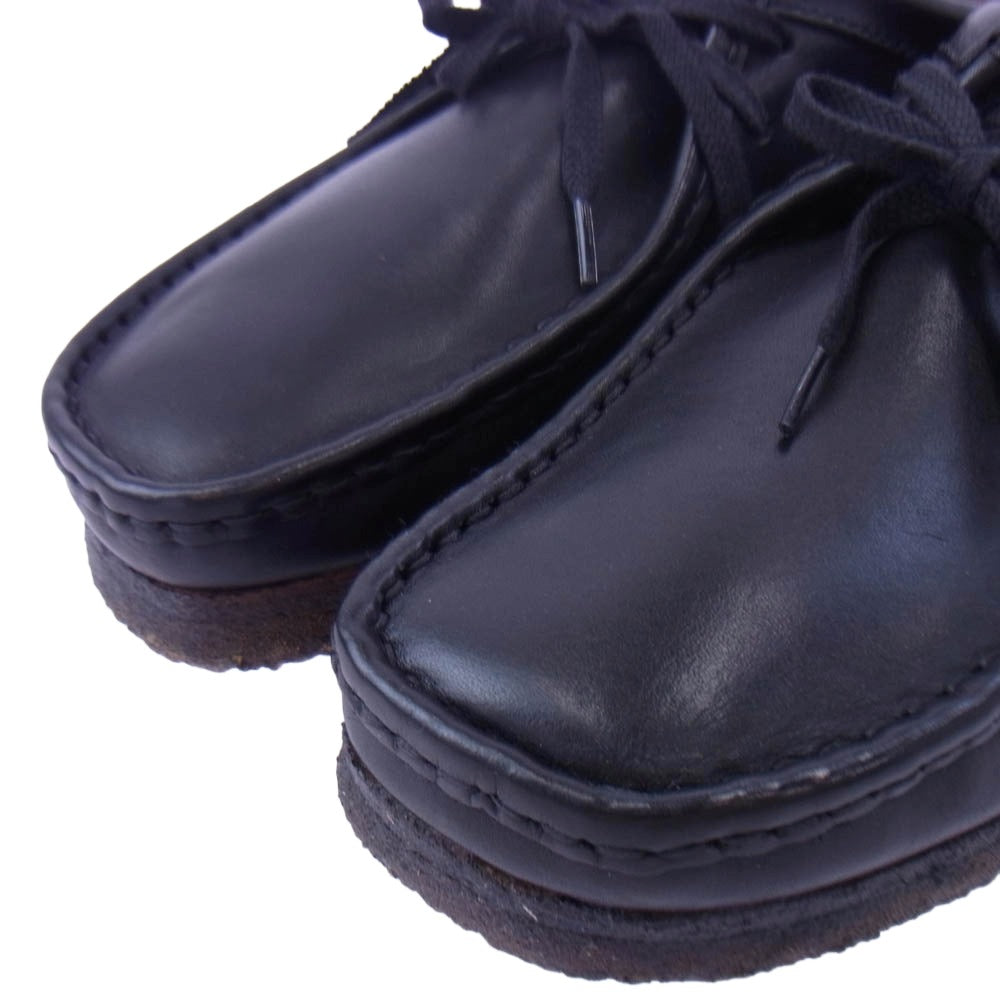 Clarks クラークス 26103756 Wallabee Boot Low Leather ワラビーブーツ ロー レザー ブラック系 US9【極上美品】【中古】