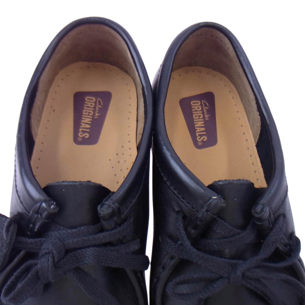 Clarks クラークス 26103756 Wallabee Boot Low Leather ワラビーブーツ ロー レザー ブラック系 US9【極上美品】【中古】