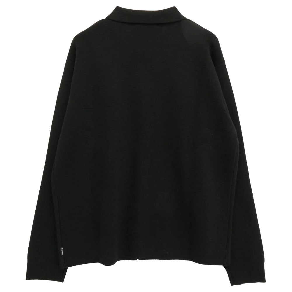 Supreme シュプリーム 25AW Stripe zip up polo sweater ストライプ ジップアップ ニット セーター ブラック系 M【新古品】【未使用】【中古】
