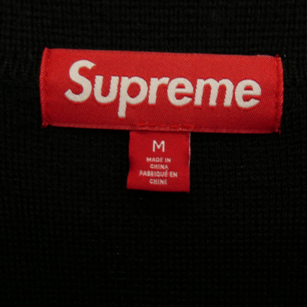 Supreme シュプリーム 25AW Stripe zip up polo sweater ストライプ ジップアップ ニット セーター ブラック系 M【新古品】【未使用】【中古】