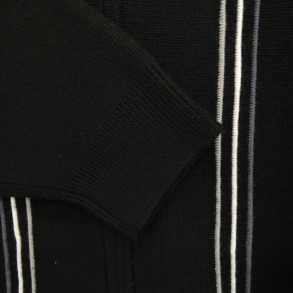Supreme シュプリーム 25AW Stripe zip up polo sweater ストライプ ジップアップ ニット セーター ブラック系 M【新古品】【未使用】【中古】