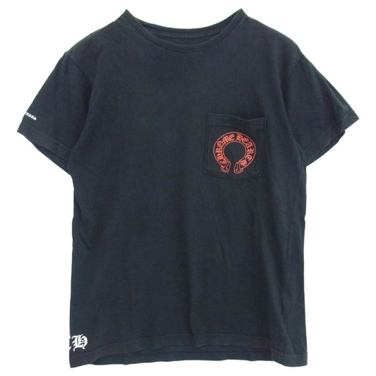 CHROME HEARTS クロムハーツ（原本無） CH SS 1 Cemetery horseshoe セメタリークロスバックプリント 半袖Tシャツ ブラック系 M【中古】