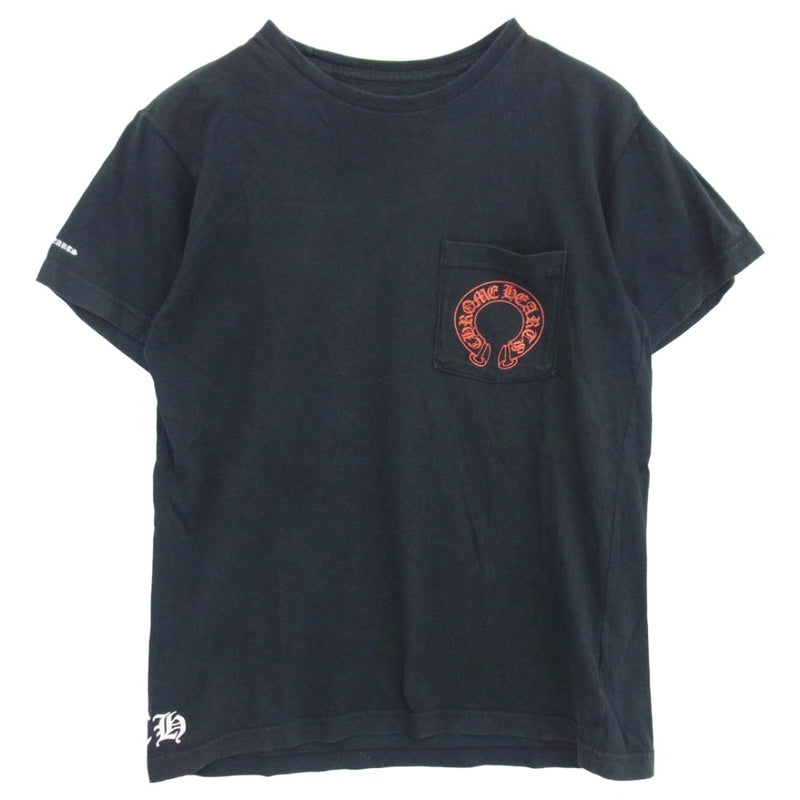 CHROME HEARTS クロムハーツ（原本無） CH SS 1 Cemetery horseshoe セメタリークロスバックプリント 半袖Tシャツ ブラック系 M【中古】