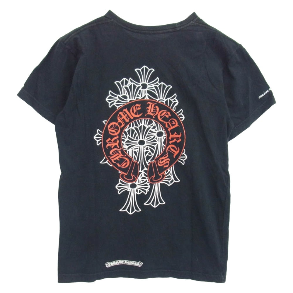 CHROME HEARTS クロムハーツ（原本無） CH SS 1 Cemetery horseshoe セメタリークロスバックプリント 半袖Tシャツ ブラック系 M【中古】