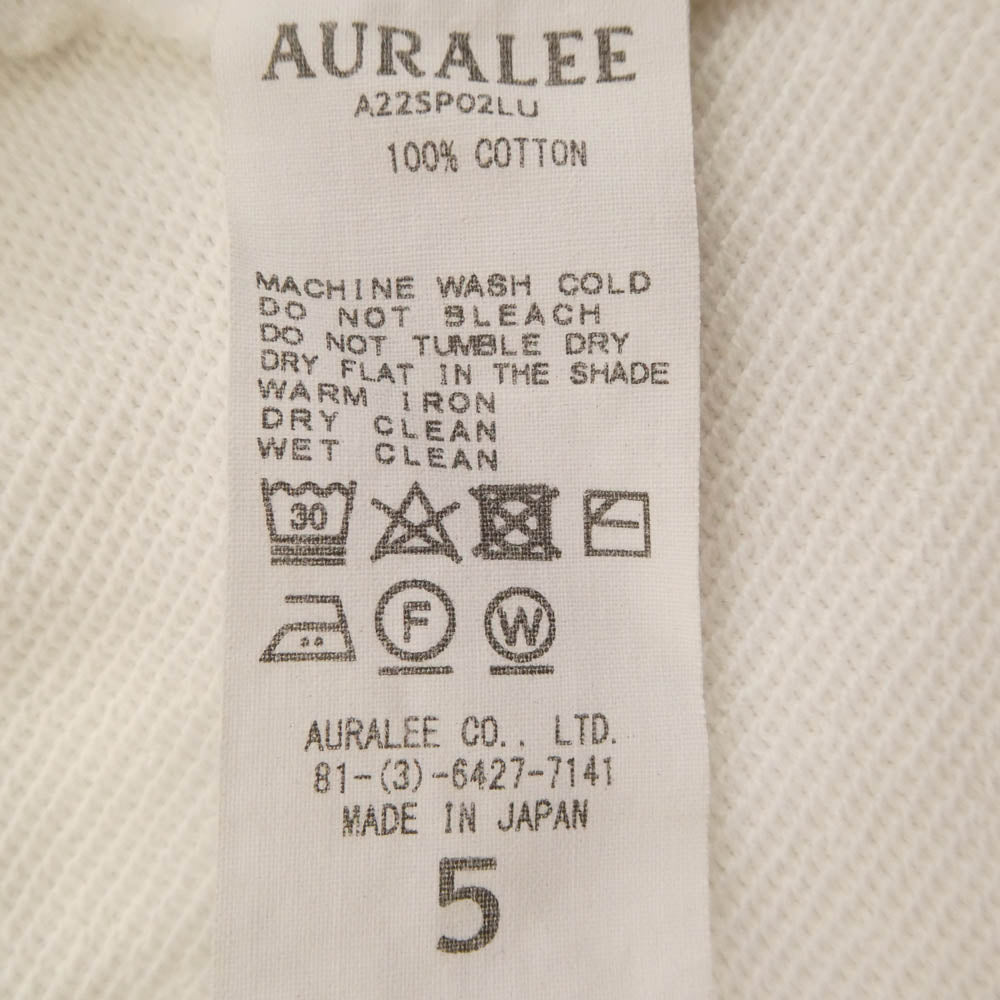 AURALEE オーラリー A22SP02LU LIGHT FLOWY SWEAT P/O ライト スウェット ホワイト系 5【中古】
