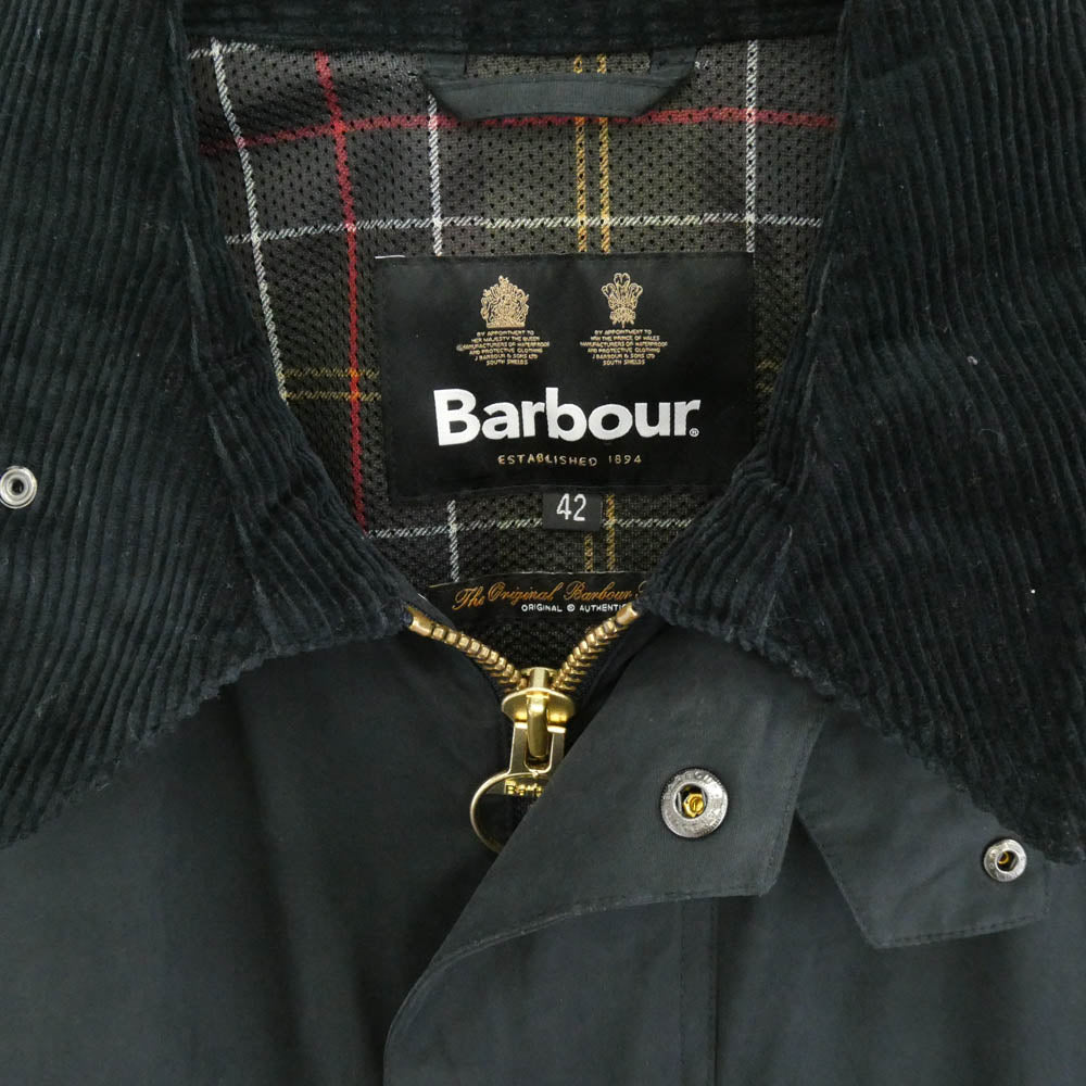 Barbour バブアー 241MCA0931 TRANSPORT CASUAL トランスポート ピーチスキン ブルゾン ジャケット ブラック系 42【中古】