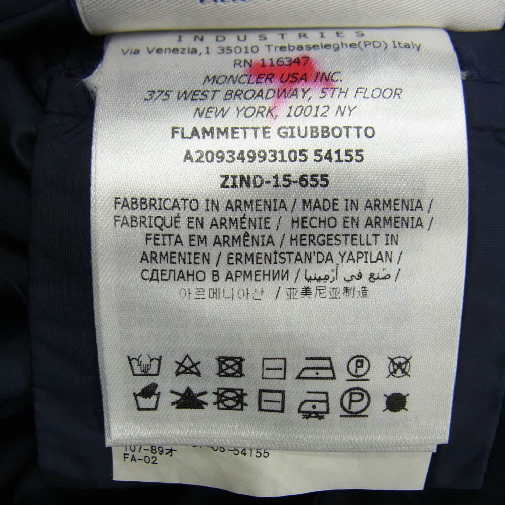 MONCLER モンクレール A20934993105 54155 FLAMMETTE フラメッテ ロング ダウン コート ネイビー系 3【中古】