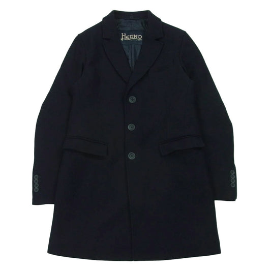 Herno ヘルノ CA0045U-39601-9290 イタリア製 ウール 中綿 チェスター コート ネイビー系 46【中古】