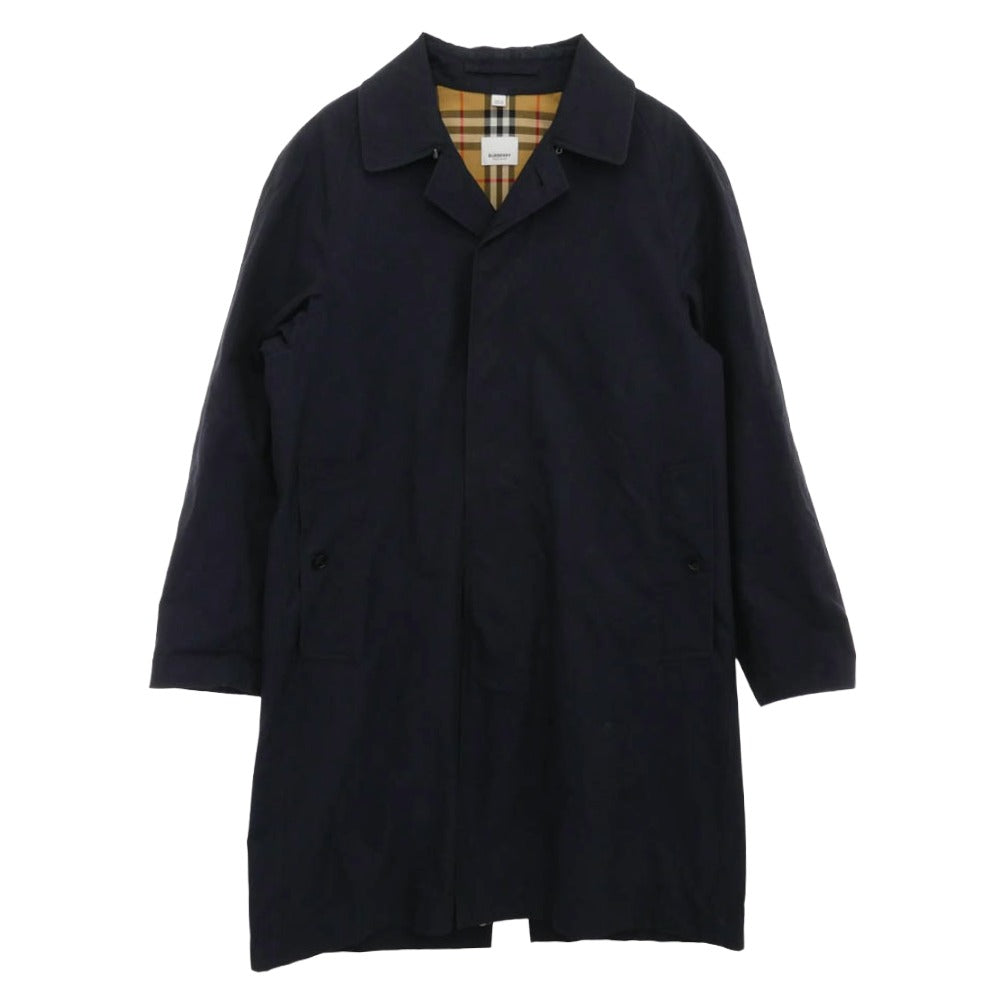 BURBERRY バーバリー 8018812 LONDON ENGLAND 英国製 コットン ステンカラー コート ダークネイビー系 46【中古】