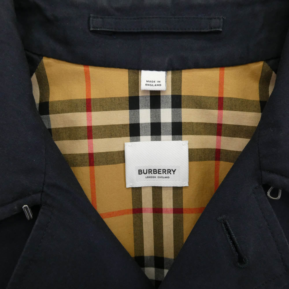 BURBERRY バーバリー 8018812 LONDON ENGLAND 英国製 コットン ステンカラー コート ダークネイビー系 46【中古】