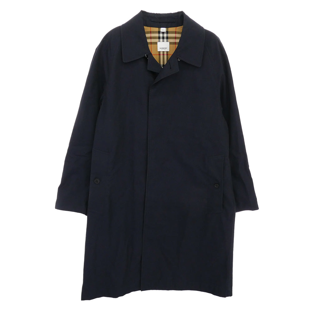 BURBERRY バーバリー 8018812 LONDON ENGLAND 英国製 コットン ステンカラー コート ブラック系 48【中古】