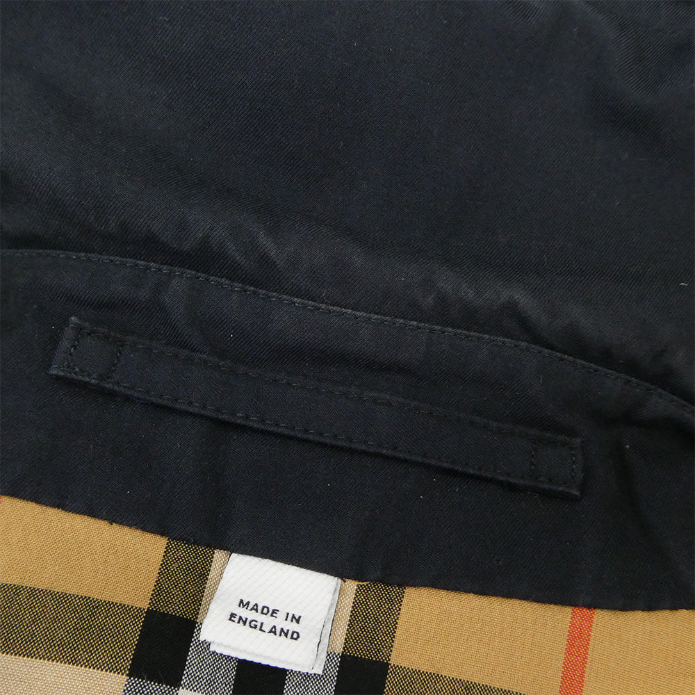 BURBERRY バーバリー 8018812 LONDON ENGLAND 英国製 コットン ステンカラー コート ブラック系 48【中古】