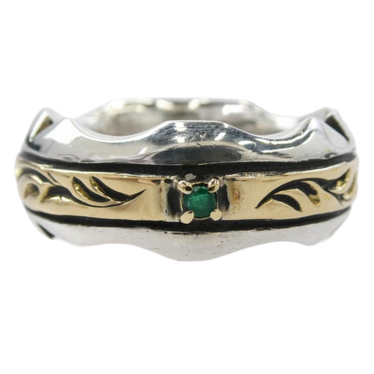 BIGHAND ビッグハンド フェザーコンビリング アラベスク K18 925 シルバーリング シルバー系 22号【中古】