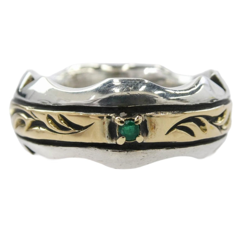 BIGHAND ビッグハンド フェザーコンビリング アラベスク K18 925 シルバーリング シルバー系 22号【中古】