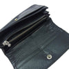 CHROME HEARTS クロムハーツ（原本無） JUDY ジュディ クロスボタン レザー ロング ウォレット 二つ折り 財布 ブラック系【中古】