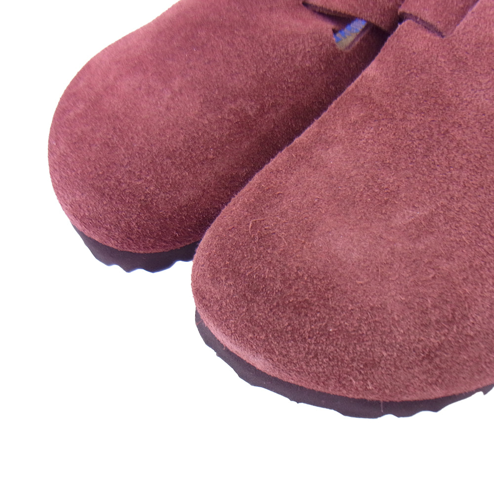BIRKENSTOCK ビルケンシュトック BOSTON ボストン ソフトフットベッド スエード サンダル ダークブラウン系 37【極上美品】【中古】