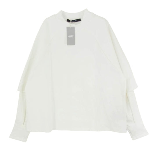 セブンス × BEAMS T Raglan Layered Long Sleeve ビームス グランレイヤード ロングスリーブ Tシャツ ホワイト ホワイト系 S【新古品】【未使用】【中古】