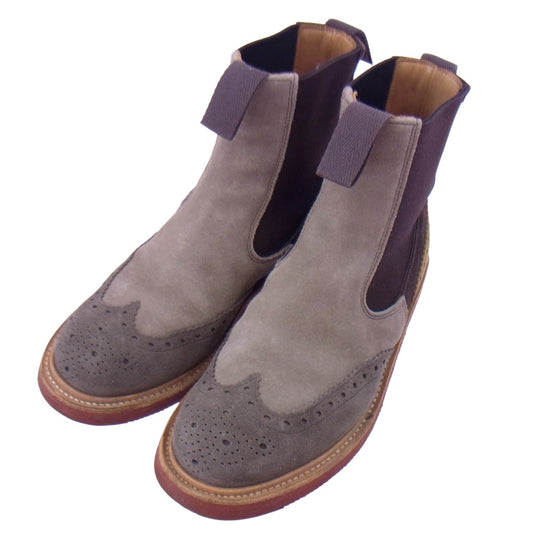 Tricker's トリッカーズ 2754 HENRY ヘンリー スエード サイドゴア ブーツ ライトブラウン系 ベージュ系 23.5cm程度【中古】