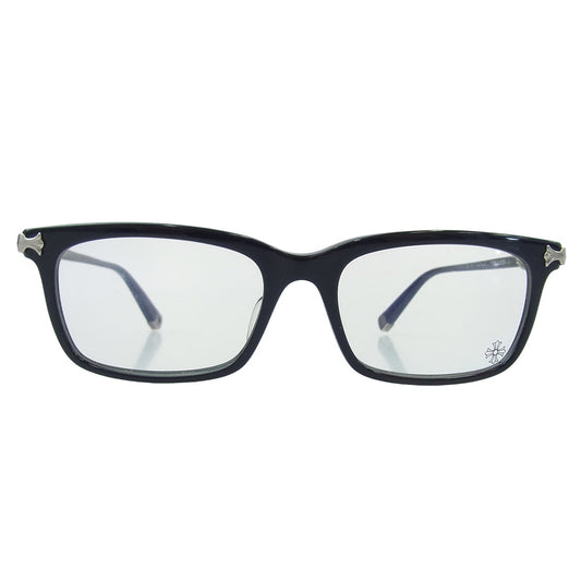 CHROME HEARTS クロムハーツ（原本無） FUN HATCH-A クロステンプル スクエアフレームサングラス アイウェア 眼鏡 ブラック系 54□18-148【中古】